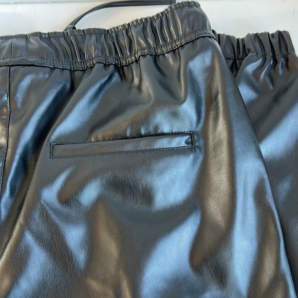 Love Tree vegan leather black drawstring jogger with 4 pockets. - Picture 8 of 16